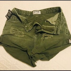One Teaspoon Army Green Jean Short